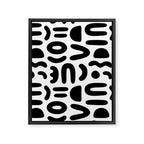 Abstract black and white symbol art pattern Framed Canvas Print Gallery Image 8