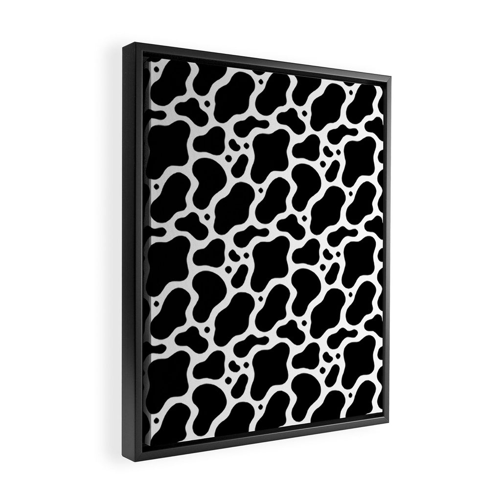 Abstract black and white water surface pattern Framed Canvas Print Gallery Image 2