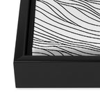 Abstract black and white wave line art pattern Framed Canvas Print Gallery Image 3