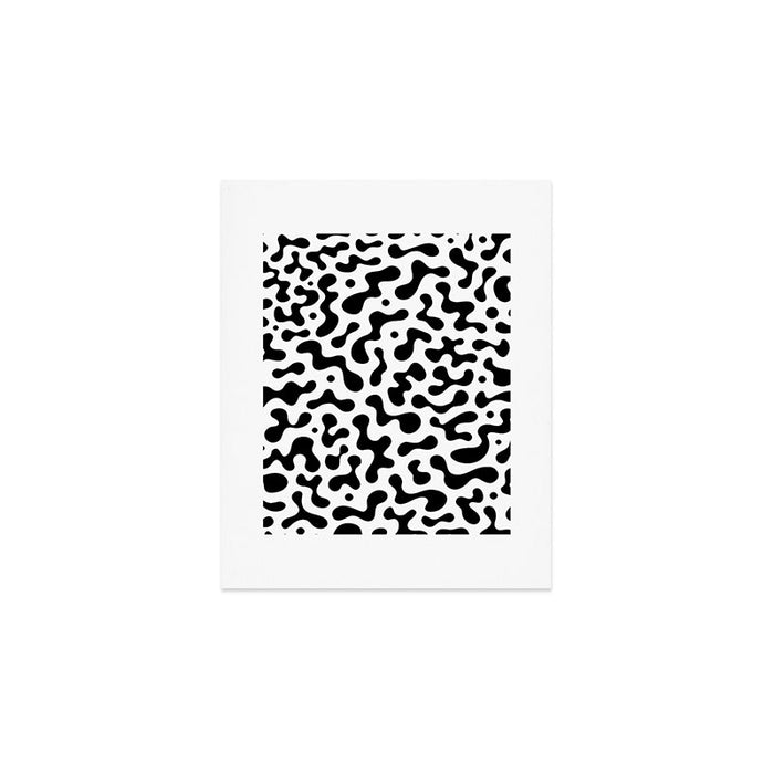 Abstract black organic liquid shape pattern Art Print Gallery Image 1