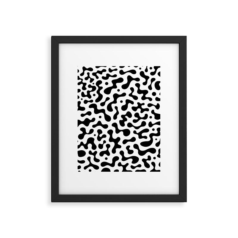 Abstract black organic liquid shape pattern Framed Art Print Gallery Image 6