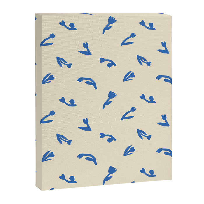 Abstract blue flower art pattern Canvas Print Gallery Image 1
