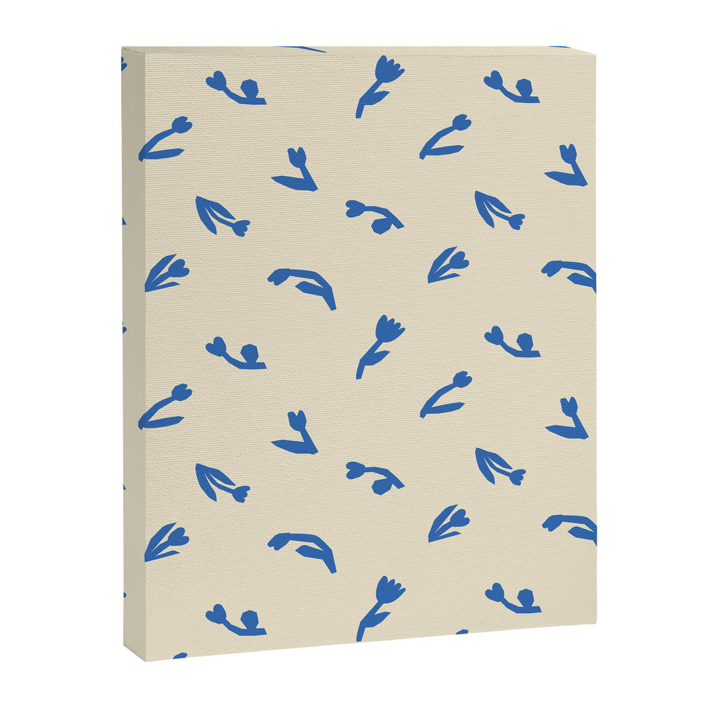 Abstract blue flower art pattern Canvas Print Gallery Image 8