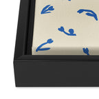 Abstract blue flower art pattern Framed Canvas Print Gallery Image 3