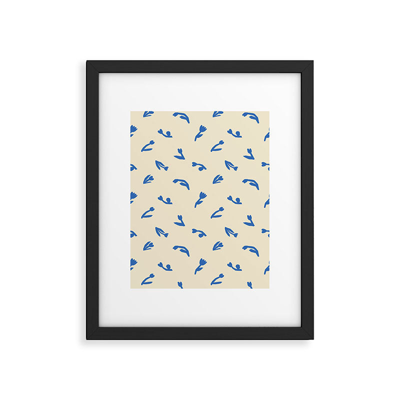 Abstract blue flower art pattern Framed Art Print Gallery Image 6