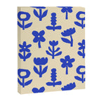 Abstract blue flower collage art pattern Canvas Print Gallery Image 8