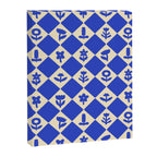 Abstract blue flower collage art pattern Canvas Print Gallery Image 8