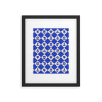 Abstract blue flower collage art pattern Framed Art Print Gallery Image 6