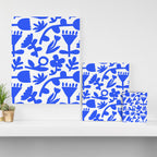 Abstract blue flower nature art pattern Canvas Print Gallery Image 3