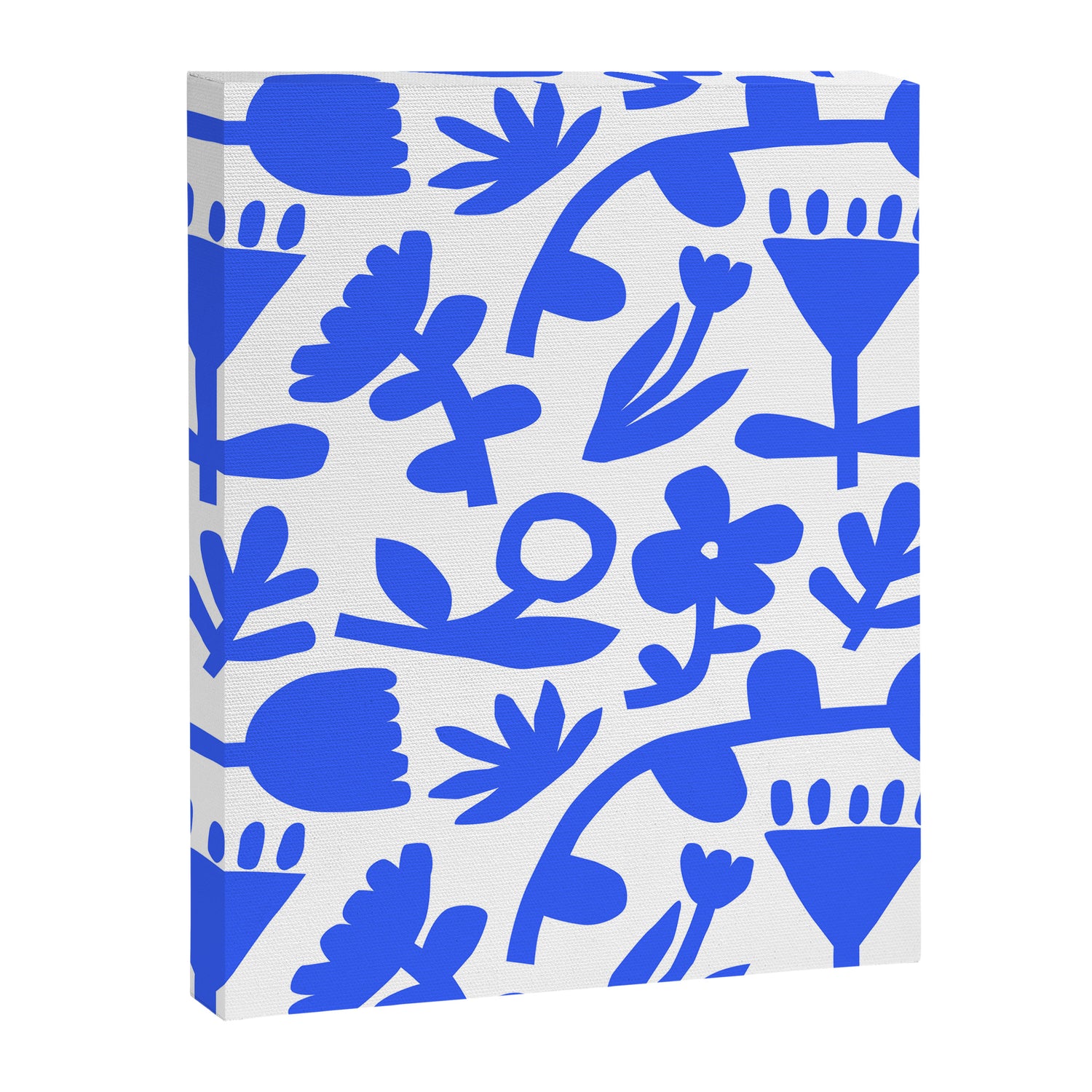 Abstract blue flower nature art pattern Canvas Print Gallery Image 3