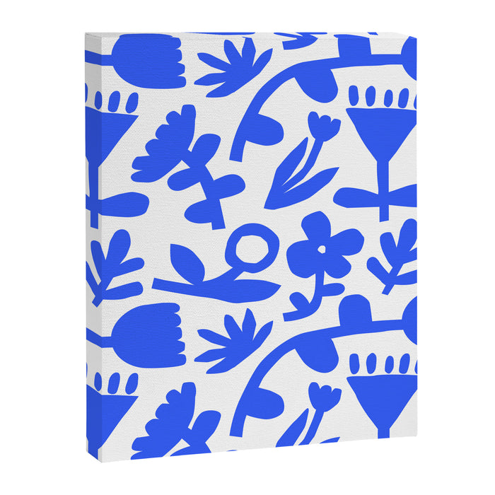 Abstract blue flower nature art pattern Canvas Print Gallery Image 1