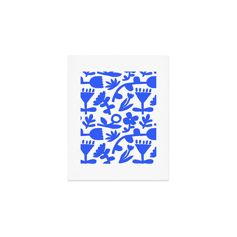Abstract blue flower nature art pattern Art Print Gallery Image 1