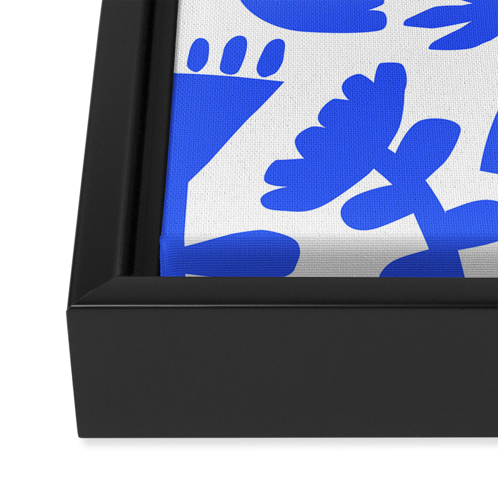 Abstract blue flower nature art pattern Framed Canvas Print Gallery Image 3