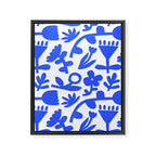 Abstract blue flower nature art pattern Framed Canvas Print Gallery Image 3