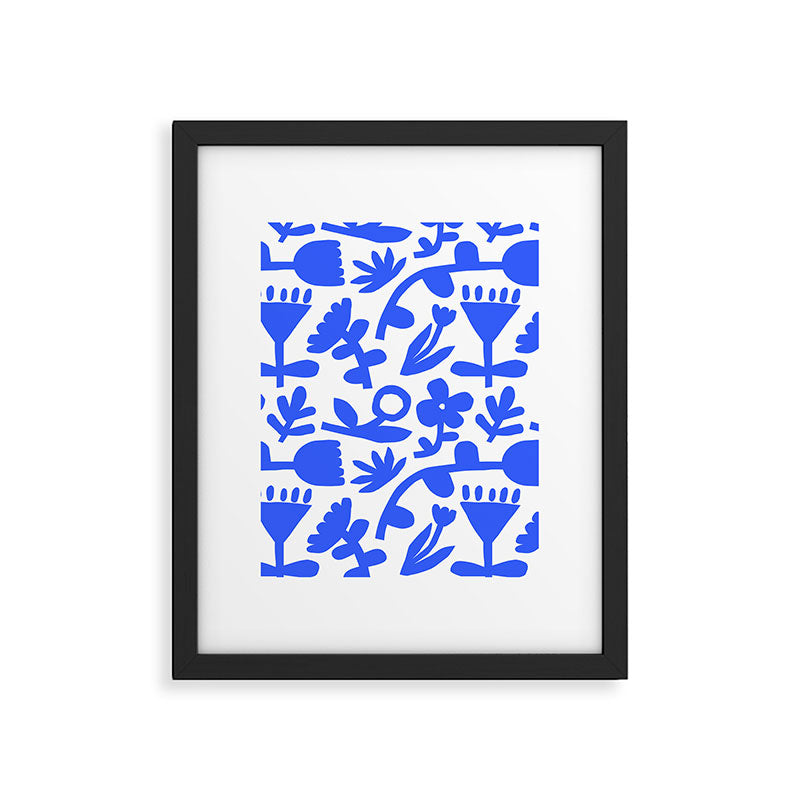 Abstract blue flower nature art pattern Framed Art Print Gallery Image 6