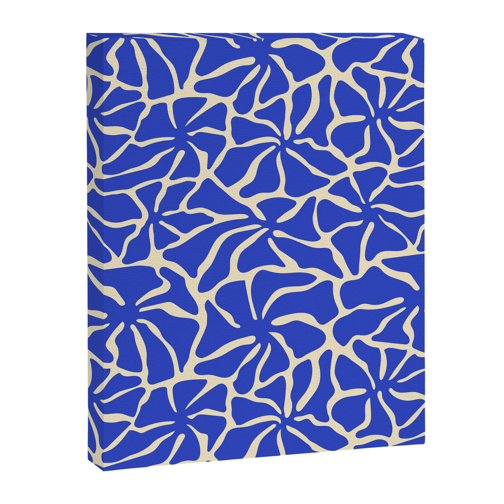 Abstract blue flower pattern Canvas Print Gallery Image 8