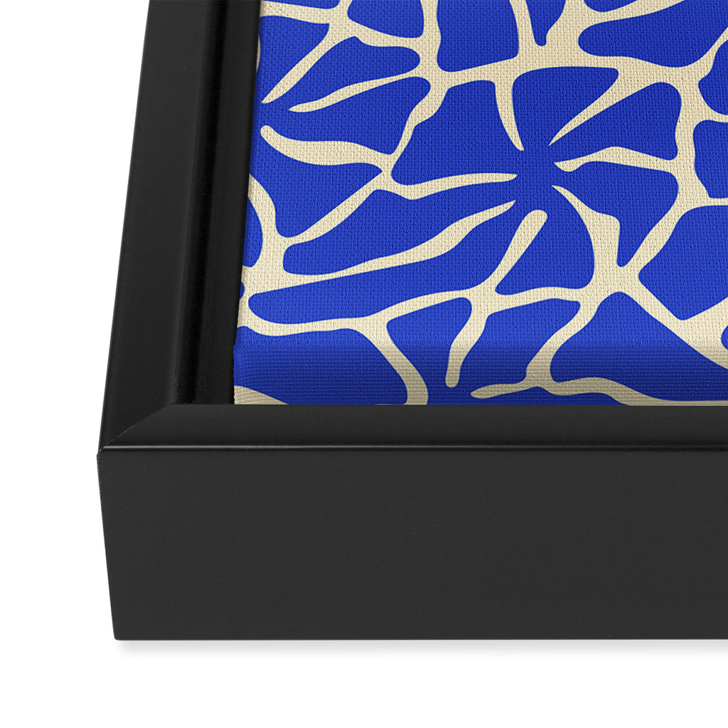 Abstract blue flower pattern Framed Canvas Print Gallery Image 3