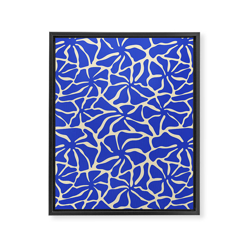Abstract blue flower pattern Framed Canvas Print Gallery Image 8