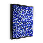 Abstract blue flower pattern Framed Canvas Print Gallery Image 2