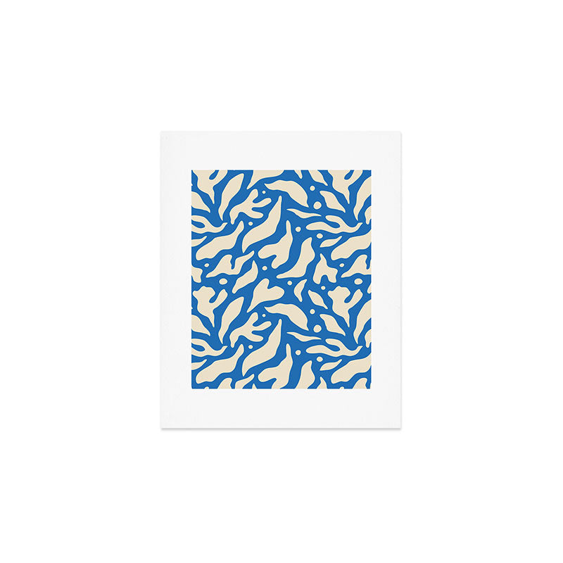Abstract blue flower petal nature art pattern Art Print Gallery Image 1