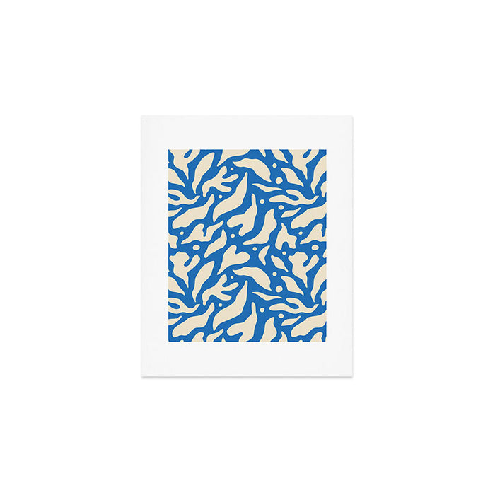 Abstract blue flower petal nature art pattern Art Print Gallery Image 1