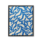 Abstract blue flower petal nature art pattern Framed Canvas Print Gallery Image 8