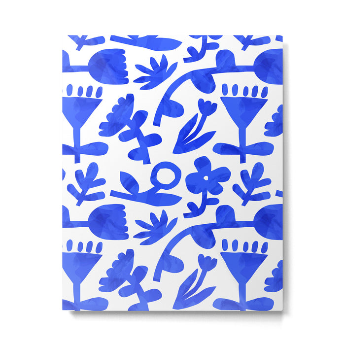 Abstract blue nature flower art pattern Metal Print Gallery Image 1