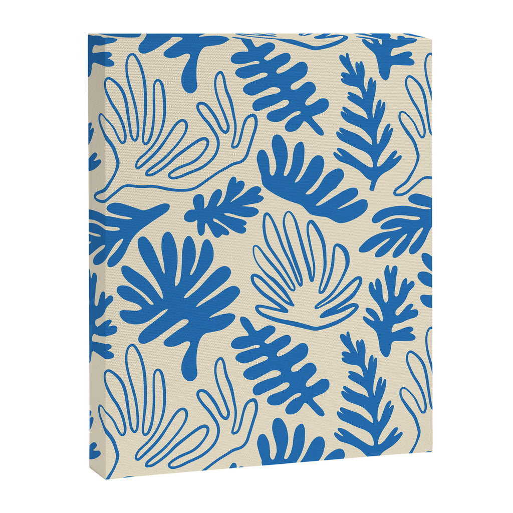 Abstract blue nature leaf art pattern Canvas Print Gallery Image 8