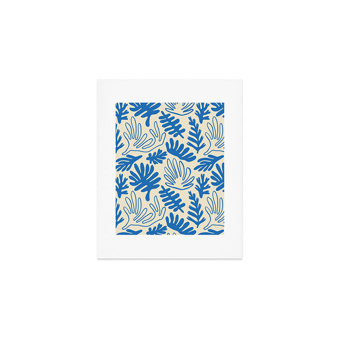 Abstract blue nature leaf art pattern Art Print Gallery Image 1