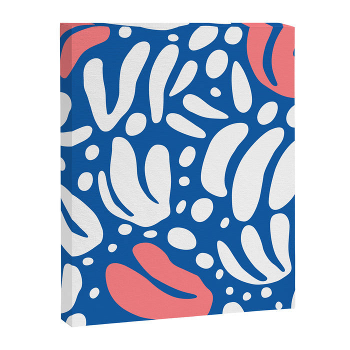Abstract blue nature leaf shape art pattern Canvas Print Gallery Image 1