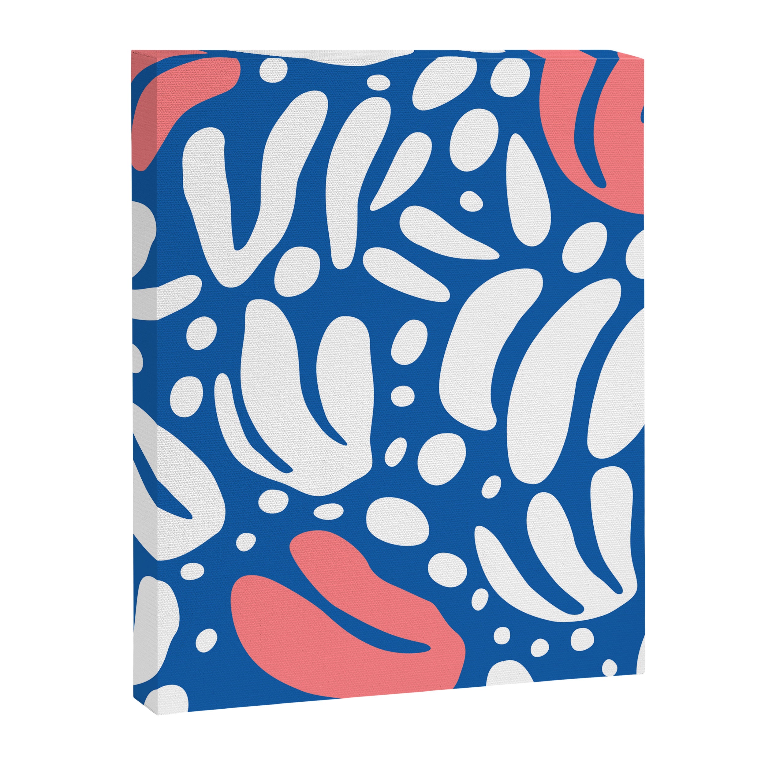 Abstract blue nature leaf shape art pattern Canvas Print Gallery Image 8