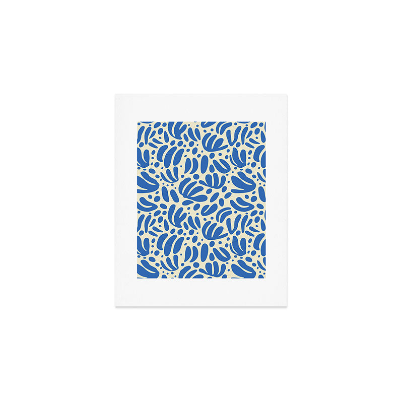 Abstract blue nature leaf shape art pattern Art Print Gallery Image 1