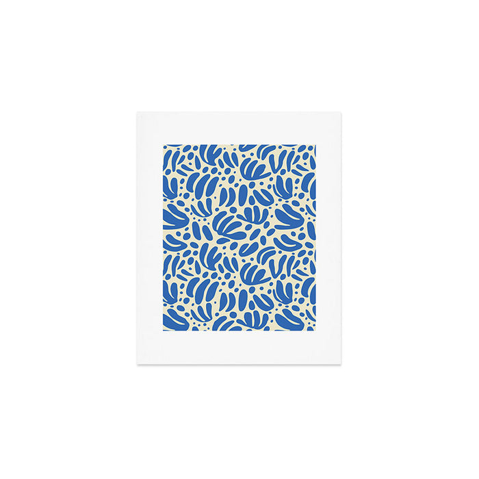Abstract blue nature leaf shape art pattern Art Print Gallery Image 1