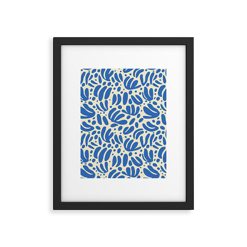 Abstract blue nature leaf shape art pattern Framed Art Print Gallery Image 6