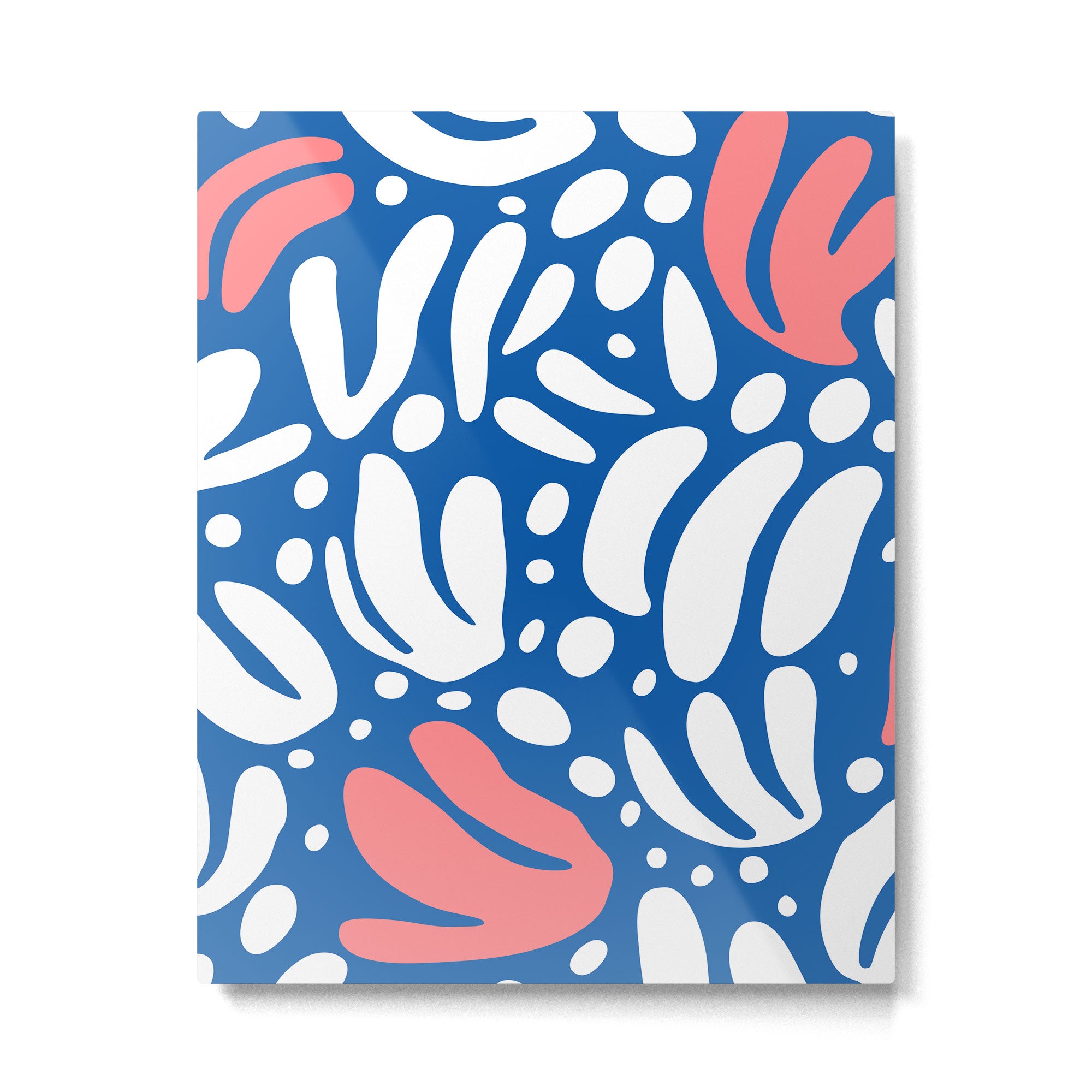 Abstract blue nature leaf shape art pattern Metal Print Gallery Image 6