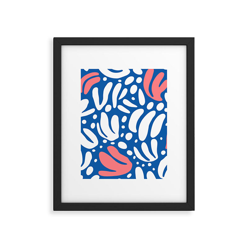 Abstract blue nature leaf shape art pattern Framed Art Print Gallery Image 6