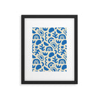 Abstract blue organic shape art pattern Framed Art Print Gallery Image 6