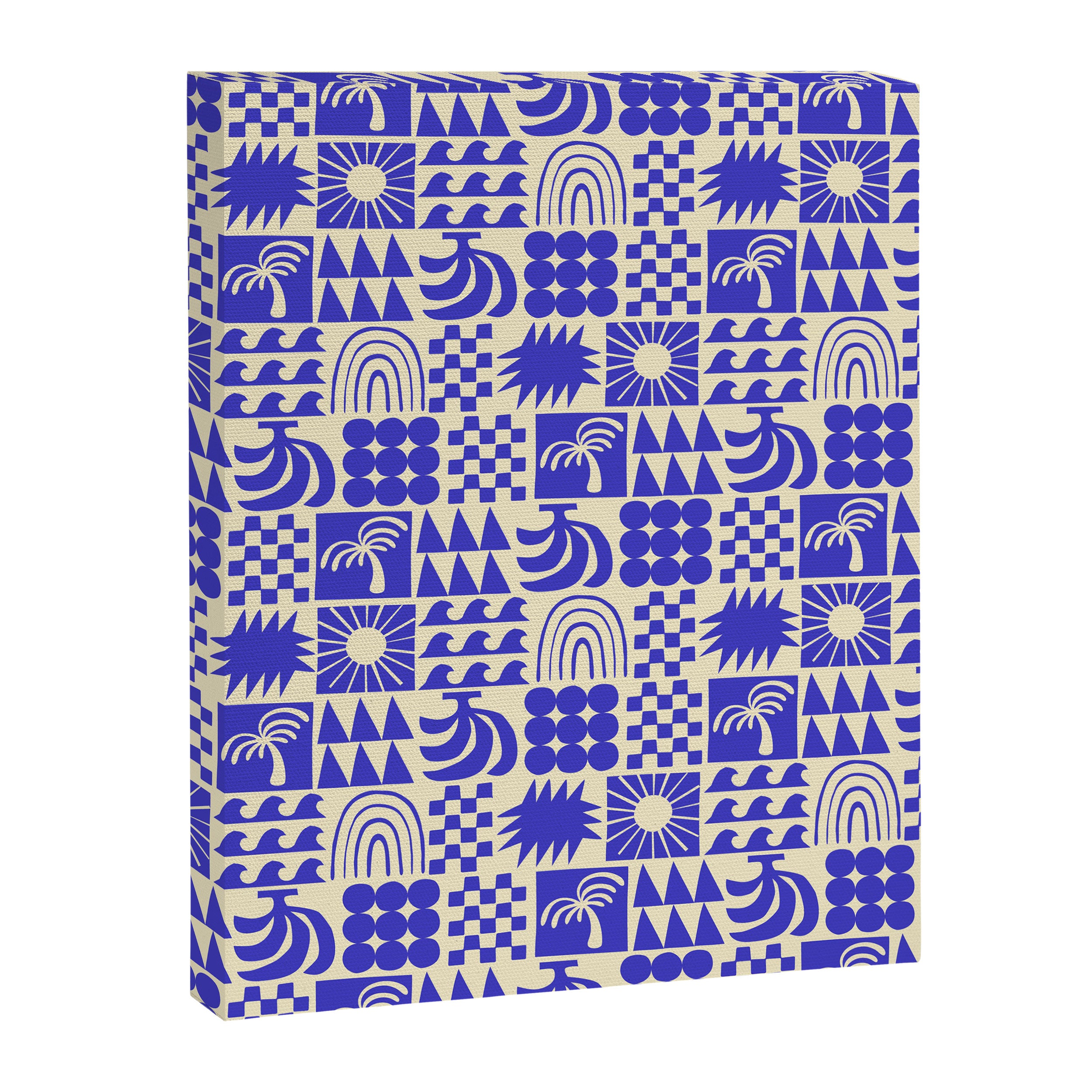 Abstract blue tropical mosaic art pattern Canvas Print Gallery Image 8