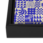 Abstract blue tropical mosaic art pattern Framed Canvas Print Gallery Image 3