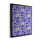 Abstract blue tropical mosaic art pattern Framed Canvas Print Gallery Image 2