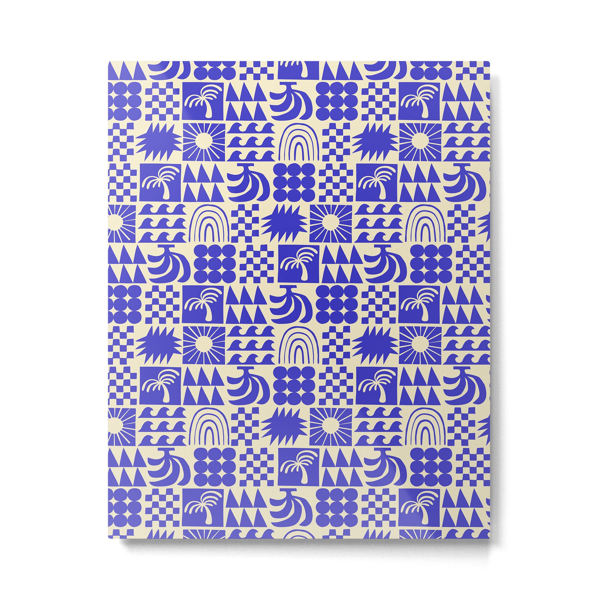 Abstract blue tropical mosaic art pattern Metal Print Gallery Image 6