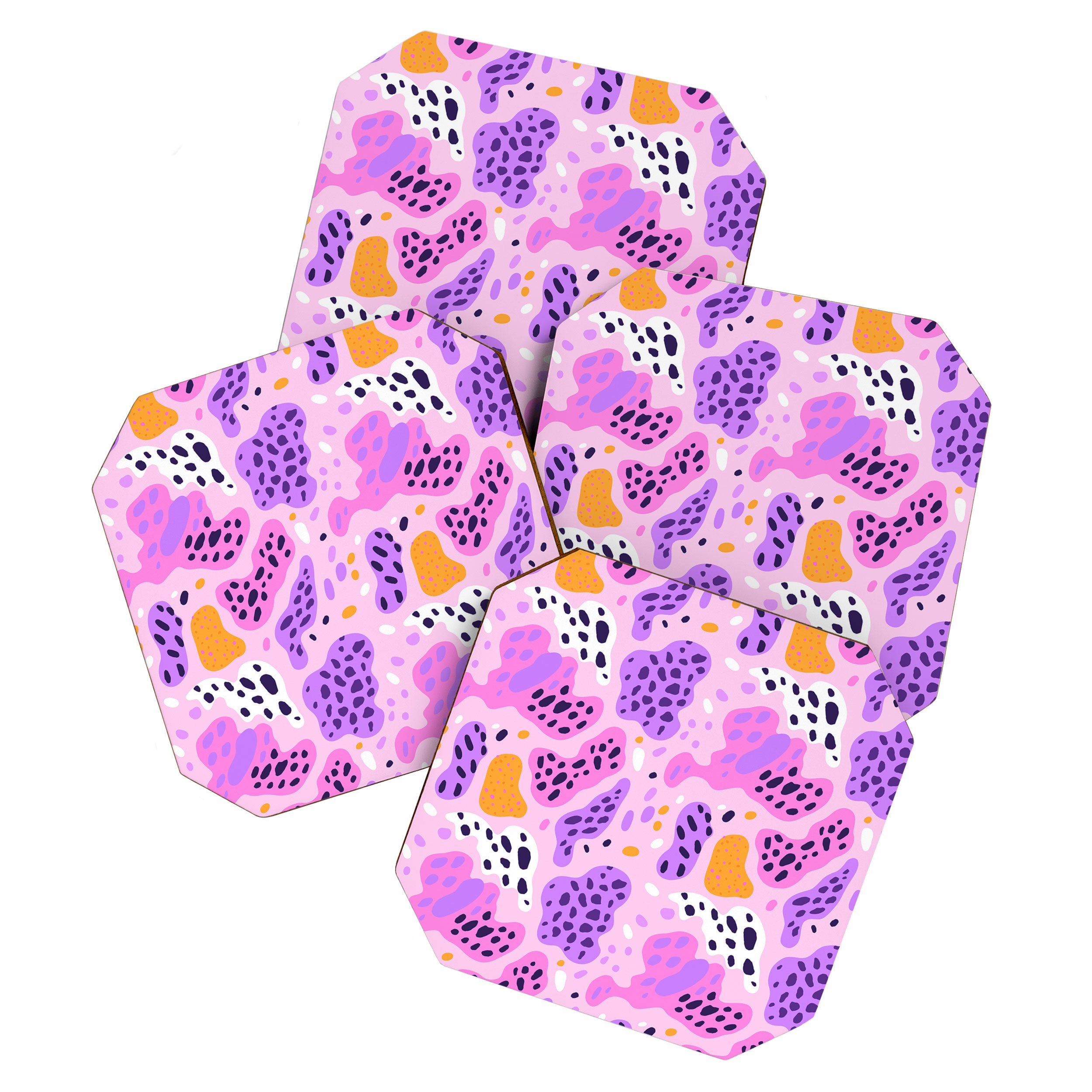 Abstract colorful animal print art pattern Coaster Gallery Image 1