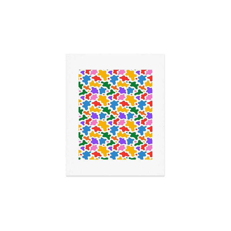 Abstract colorful art splash shape pattern Art Print Gallery Image 1