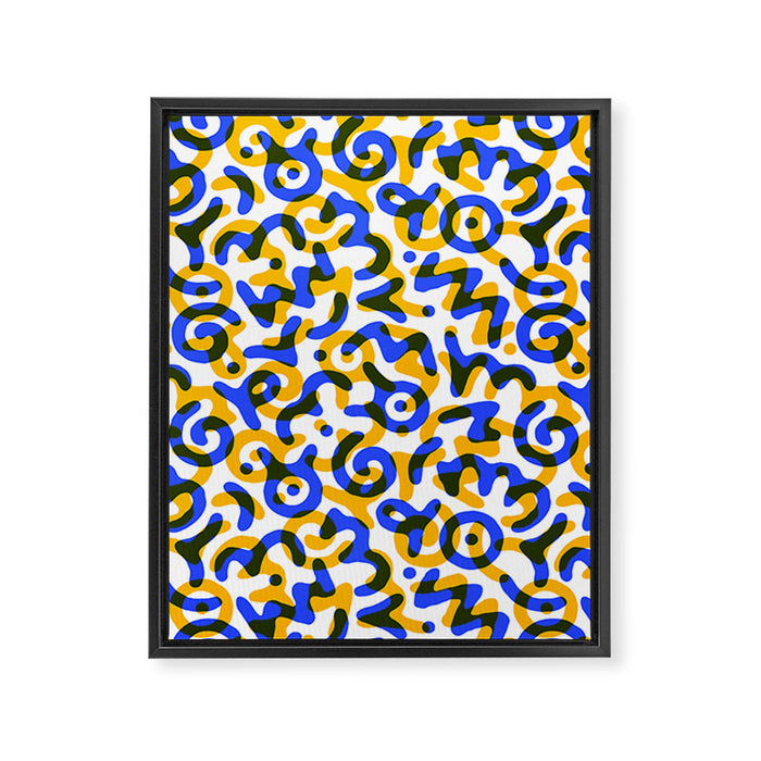 Abstract colorful doodle art pattern Framed Canvas Print Gallery Image 1