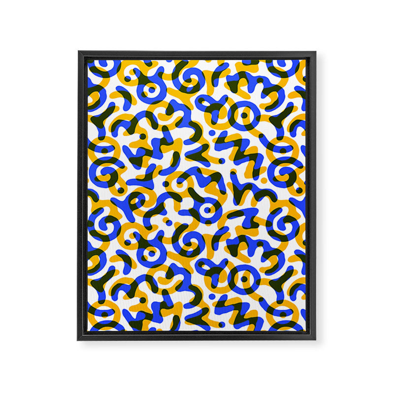 Abstract colorful doodle art pattern Framed Canvas Print Gallery Image 8
