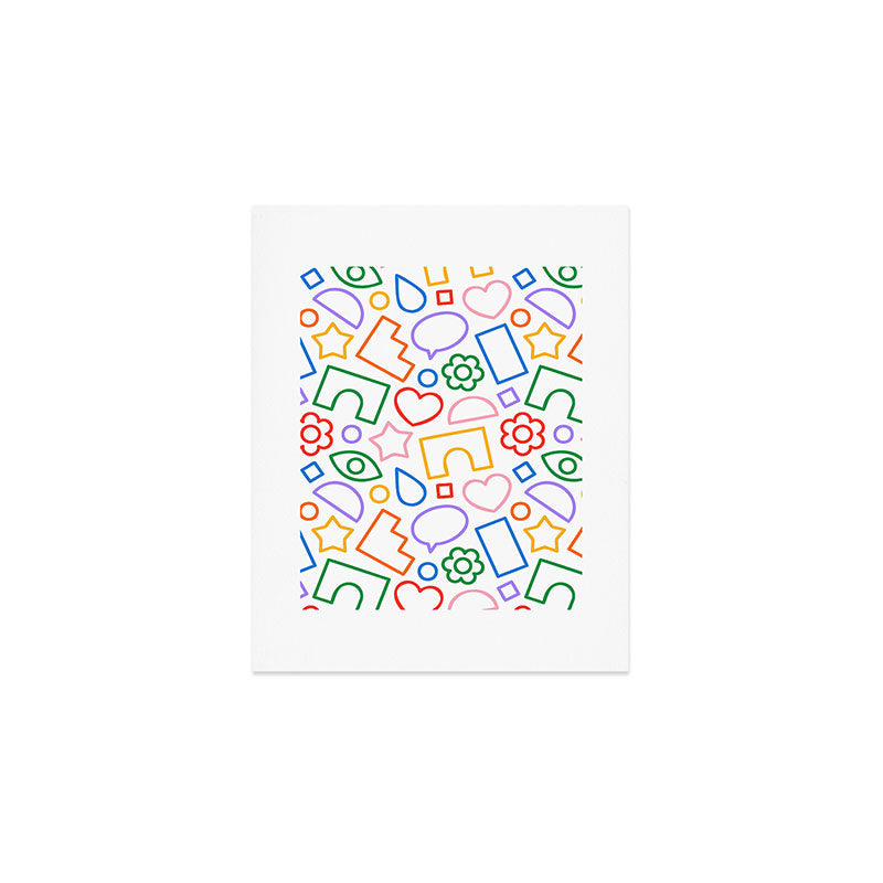 Abstract colorful doodle shape art pattern Art Print Gallery Image 1