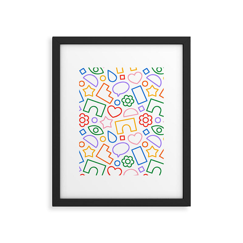 Abstract colorful doodle shape art pattern Framed Art Print Gallery Image 6