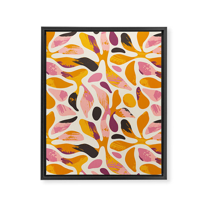 Abstract colorful flower art pattern Framed Canvas Print Gallery Image 1