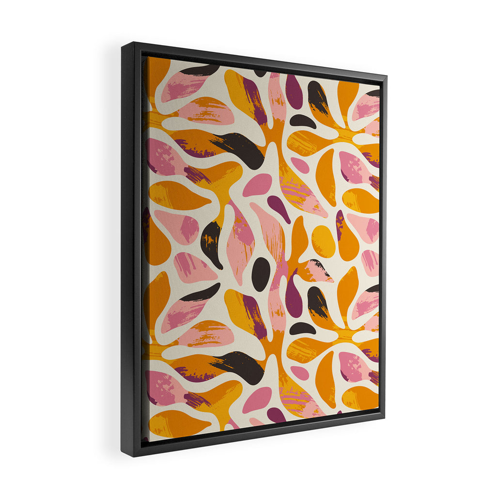 Abstract colorful flower art pattern Framed Canvas Print Gallery Image 2