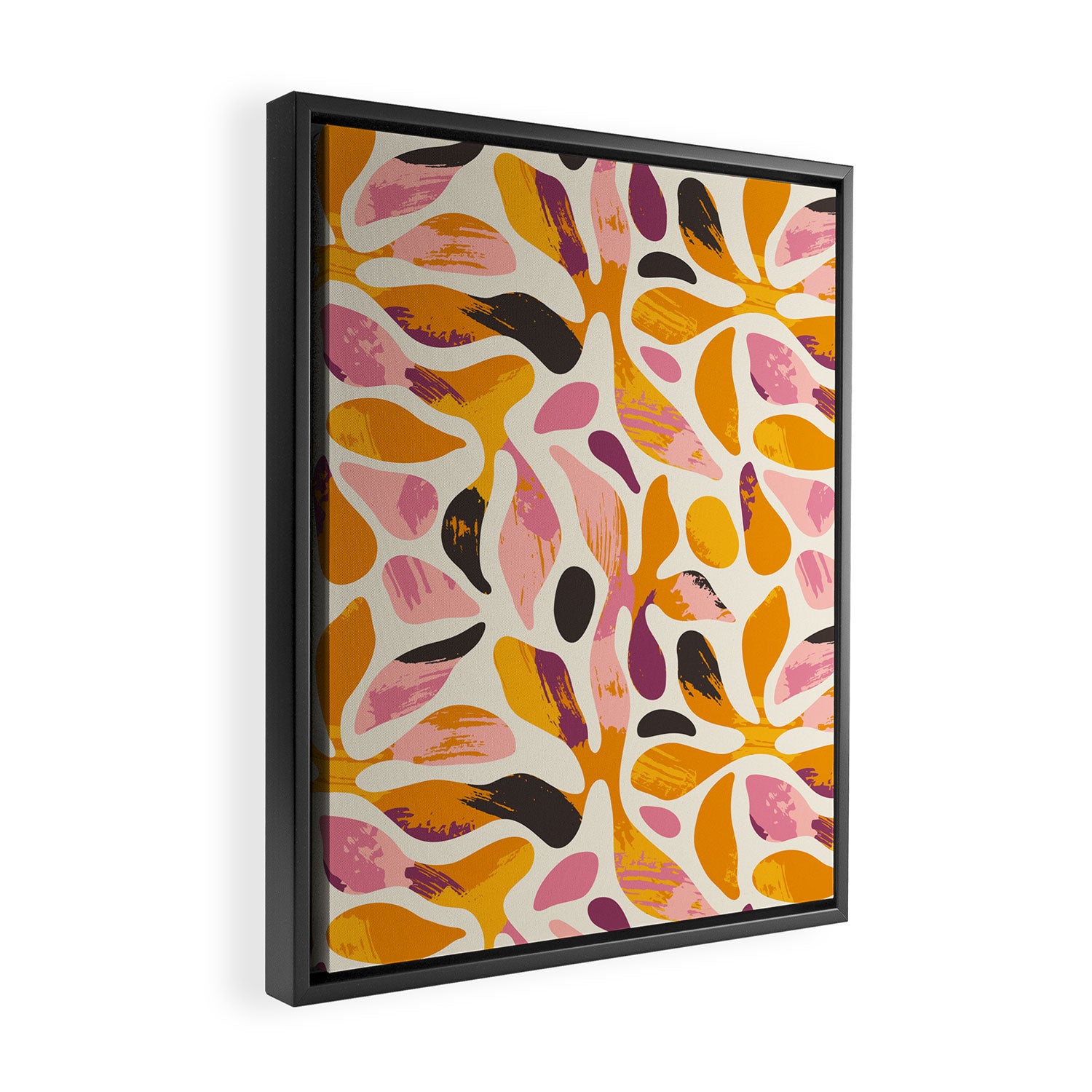 Abstract colorful flower art pattern Framed Canvas Print Gallery Image 2